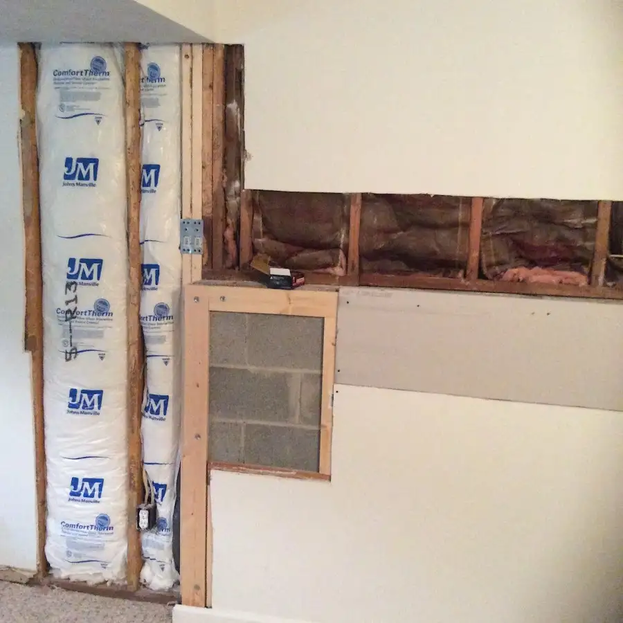 Wall insulation replacement during Basement Flood Cleanup in Indiantown